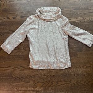 TORY BURCH cowl neck sequin 3/4 sleeve BLOUSE shirt size women's 6 S 21101145